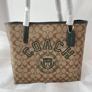 📮(พร้อมส่ง)COACH CITY TOTE IN SIGNATURE CANVAS สี khaki amazon greenใบใหญ่