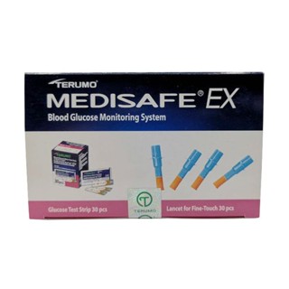 TERUMO MEDISAFE EX แผ่นตรวจน้ำตาลพร้อมเข็มเจาะเลือด อย่างละ30ชิ้น