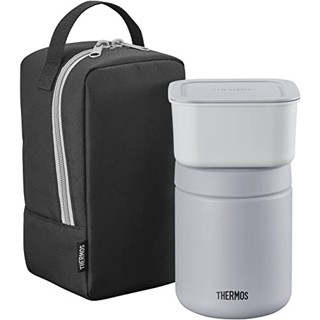 Thermos เทอร์มอส โถอาหารกลางวันชุดฉนวนกันความร้อนสุญญากาศ สีเทาสีดำ 0.4L JBY-801 BKGY k1227