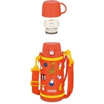 Thermos เทอร์มอส ฉนวนกันความร้อนขวดน้ำ 2 -ขวดทาง สีส้ม 0.6L 0.6L FJO-601WFB OR k1294