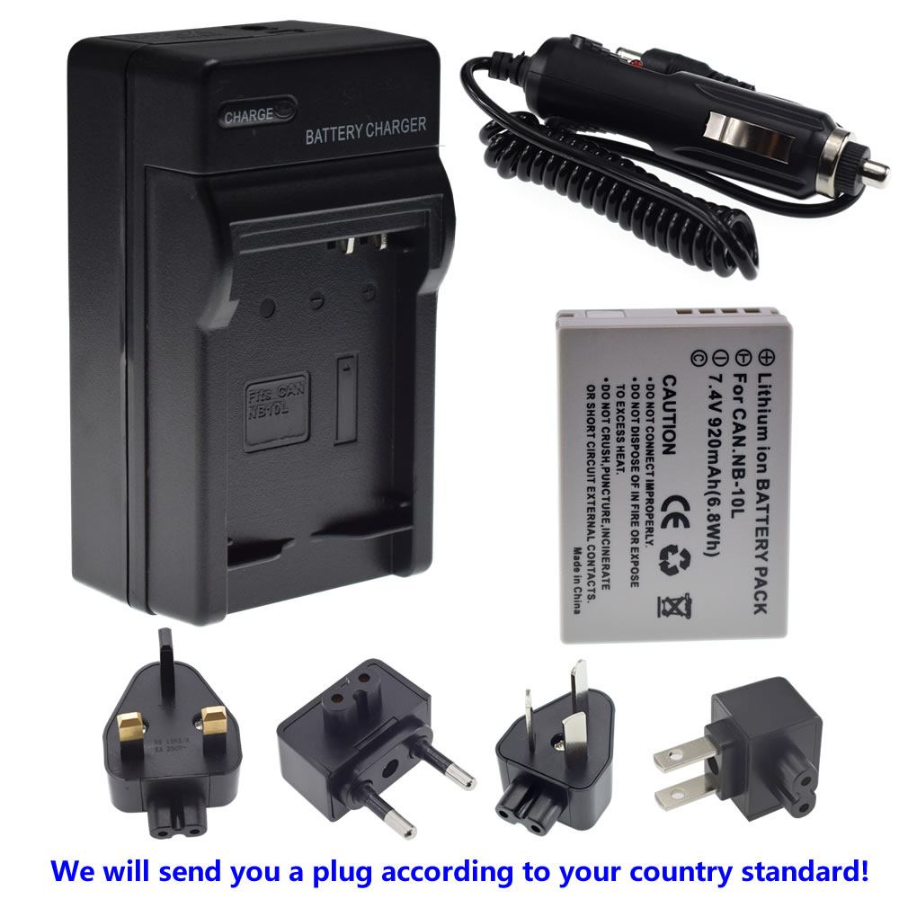 NB10L NB-10L 7.4V 920MAh Digital Li-Ion Battery Pack Charger สำหรับ Canon PowerShot SX40 HS SX50 HS 