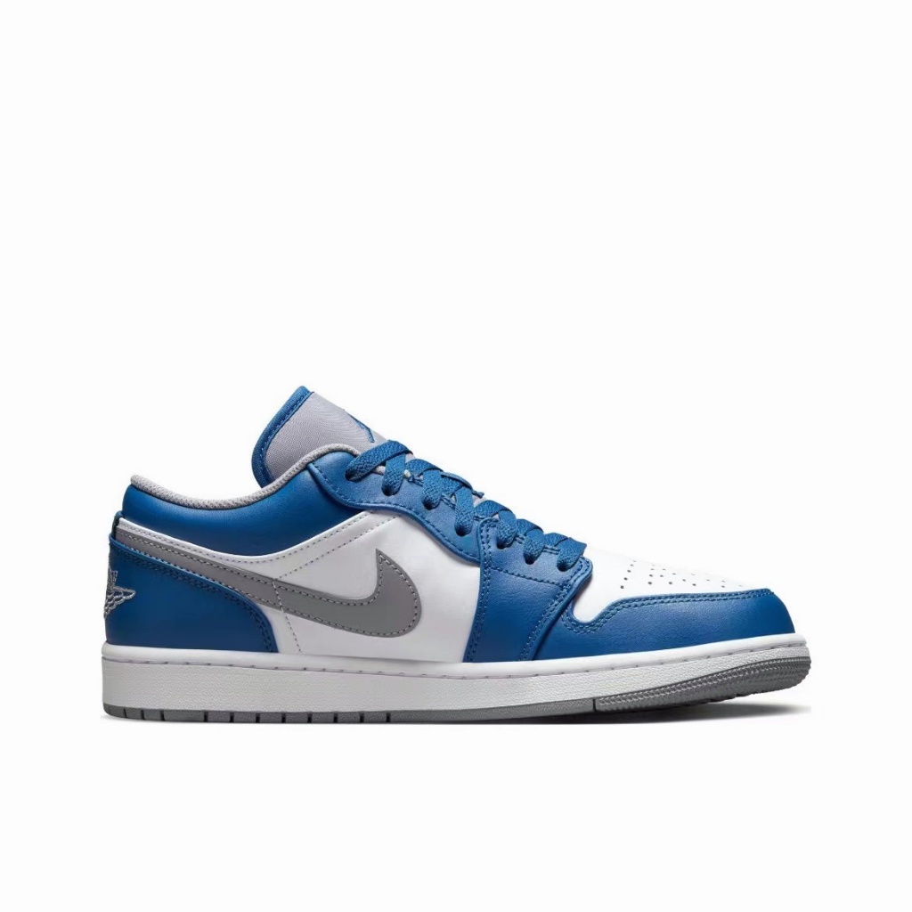 รองเท้าผ้าใบ nike☃▦NIKE Air Jordan 1 Low True Blue ของแท้ 100%