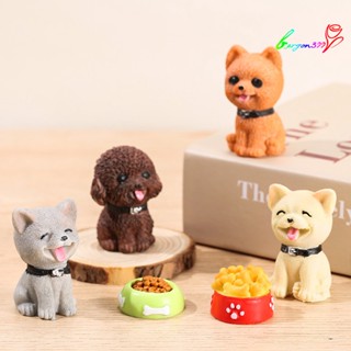 【AG】Puppy Figurine Weather-resistant Realistic Resin Micro Landscape Decor Animal Miniature Garden