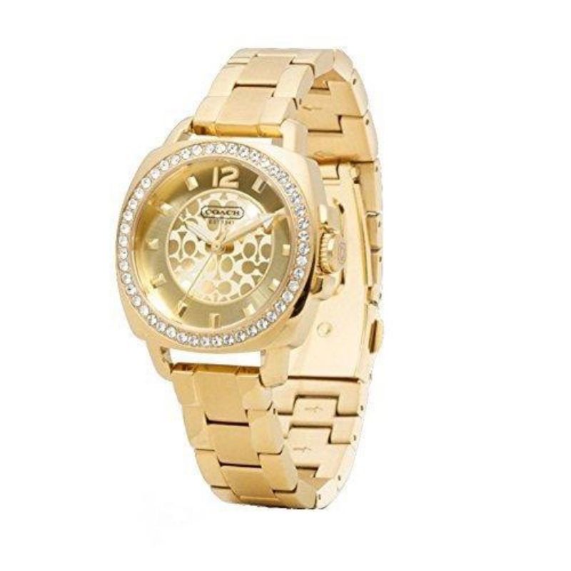 ⌚🎉นาฬิกา Coach 14503129Womens Gold Stainless Steel BOYFRIEND Chronograph Bracelet Watch 
สี : ทอง /สีRose gold