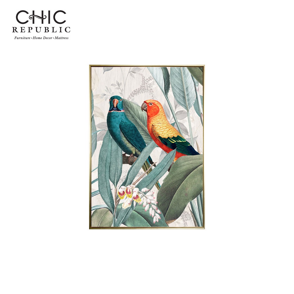 ภาพติดฝาผนัง CHIC REPUBLIC รุ่น PARROT PAIR-B/50X70 สีทอง/หลากสี_0