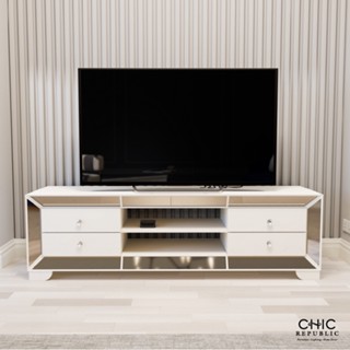 Chic Republic EMMERSON/180,ชั้นวางทีวี - สี ขาว/ชา