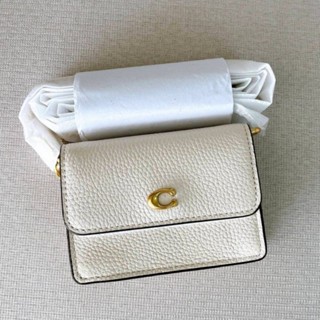 NEW Coach Mini Wallet On A Chainสีขาว ตามภาพ