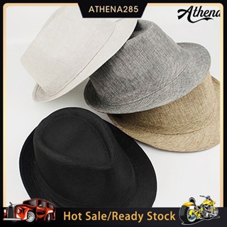 ชายหญิงฤดูร้อนหมวกชายหาดหมวกกันน็อกผ้าลินิน Fedoras Outdoor Travel Hats