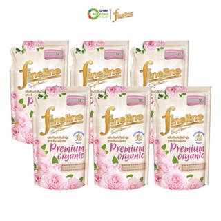 Fineline ไฟน์ไลน์ น้ำยาปรับผ้านุ่ม สูตรเข้มข้นพิเศษ พรีเมี่ยมออร์แกนิค บัลแกเรียนไวท์โรส 490 มล.แพ็ค 6 ถุง #126822