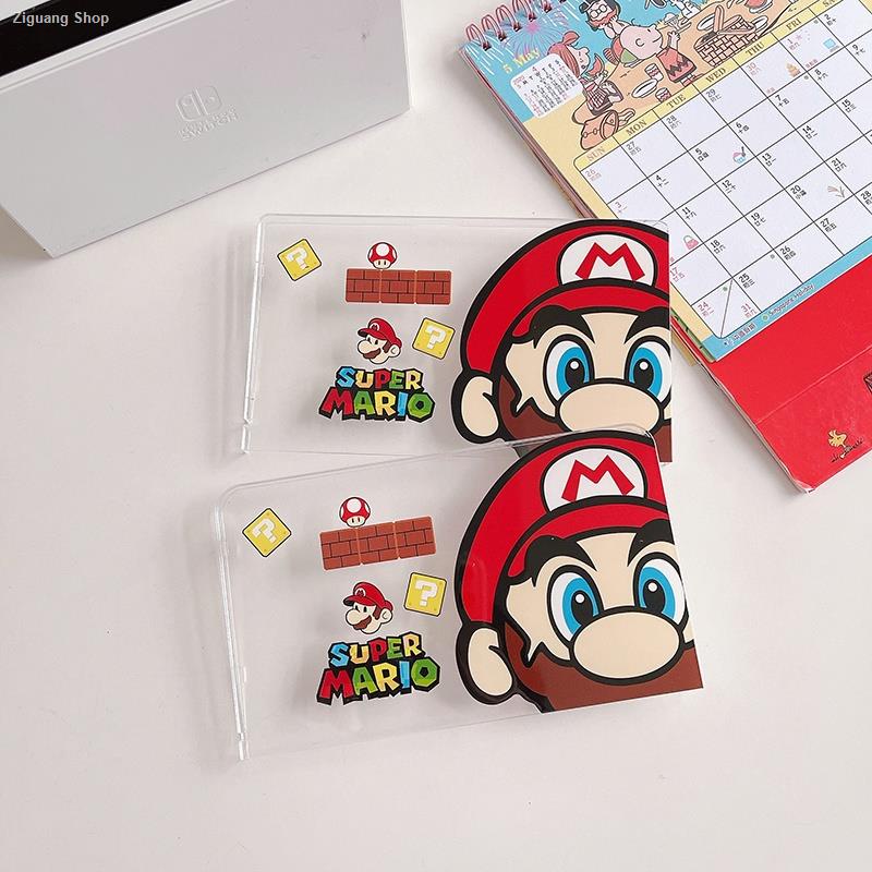 For Nintendo Switch Dock Cover V1 / V2 OLED Cute Cartoon Mario Clear PC Hard Case Switch Oled Dock Case
