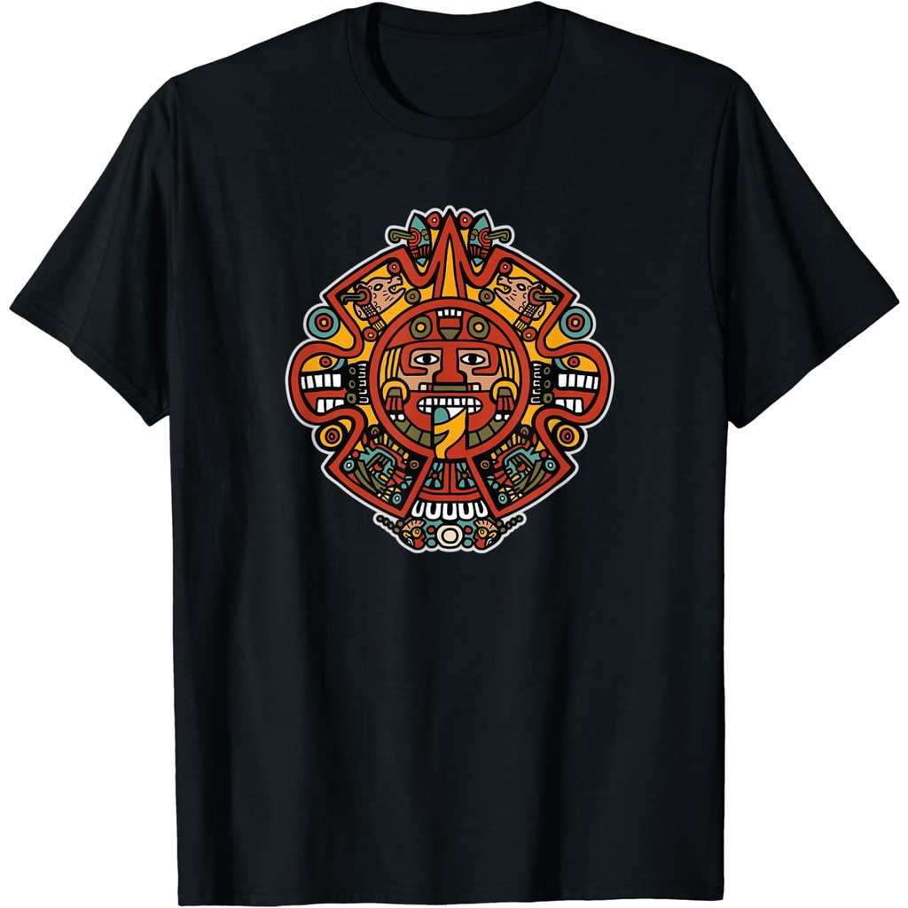 ปฏิทิน Aztec เม็กซิโก - เสื้อยืด Azteca Sun Stone