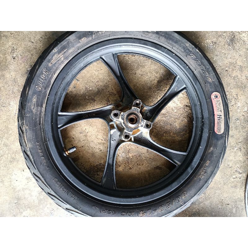 ยกคู่ ล้อแม็ก mio fino nouvo มือสอง พร้อมยางดอกเต็มนอก+ใน