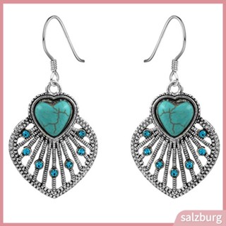 (salzburg) เครื่องประดับ ต่างหูประดับ Turquoise แบบตะขอ สไตล์โบฮีเมียน สำหรับผู้หญิง