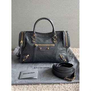 👜กระเป๋าสะพาย Like new Balenciaga small city สีเทา หมุดทอง ออกชอป y22