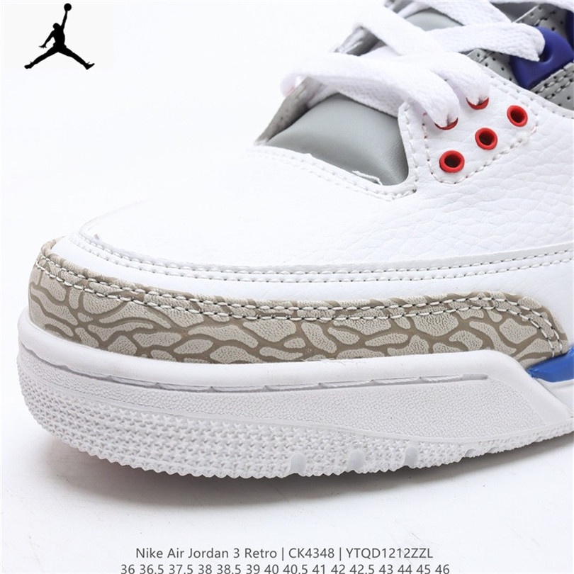 ☜▤* ของแท้ 100%* 100% Nike Air Jordan 3 Retro og AJ3 รองเท้าบาสเก็ตบอลที่ทนต่อการขัดถูสำหรับผู้ชายและผู้หญิงขนาด 36รองเท