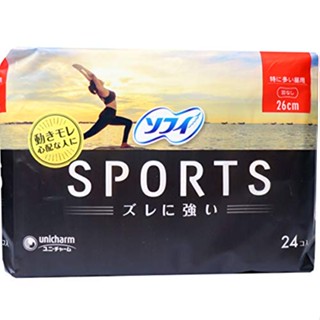 SOFY unicharm Japan SPORTS ขนผ้าเช็ดปากกระดาษเที่ยง 26 ซม. 24 ชิ้น k1668