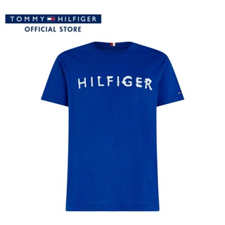 Tommy Hilfiger เสื้อยืดแขนสั้นผู้ชาย รุ่น MW0MW31518 C66 - สีน้ำเงิน