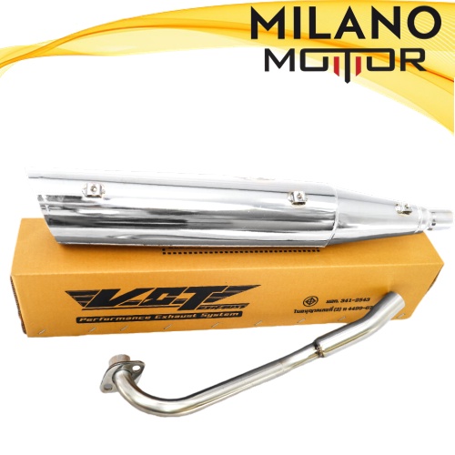 ท่อมอเตอร์ไซค์ ท่อผ่า WAVE125R,S,X,Iบังลม,เวฟ125,ท่อผ่าหมก เวฟ125R,S,X,Iบังลม สีชุบโครเมี่ยม motorcy