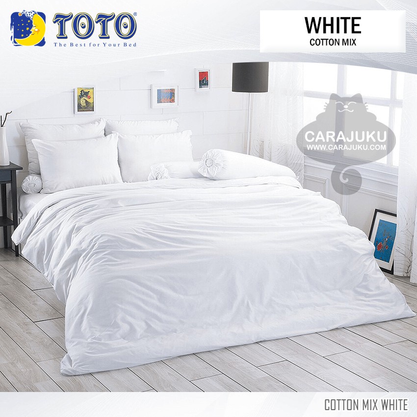 TOTO (ชุดประหยัด) ชุดผ้าปูที่นอน+ผ้านวม 3.5ฟุต 5ฟุต 6ฟุต สีขาว WHITE #โตโต้
