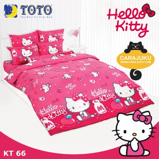 TOTO ชุดผ้าปูที่นอน คิตตี้ Hello Kitty KT66 สีชมพู #โตโต้ ชุดเครื่องนอน ผ้าปู ผ้าปูเตียง ผ้านวม ผ้าห่ม ซานริโอ Sanrio