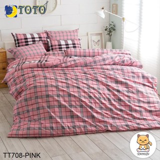 Toto ผ้าปูที่นอน (ไม่รวมผ้านวม) 3.5ฟุต 5ฟุต 6ฟุต พิมพ์ลาย กราฟฟิก TT708 PINK #โตโต้ เครื่องนอน ชุดผ้าปู ชุดผ้าปูเตียง