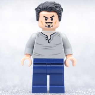 LEGO Tony Stark Gray Shirt HERO MARVEL - LEGO เลโก้ มินิฟิกเกอร์ ตัวต่อ ของเล่น