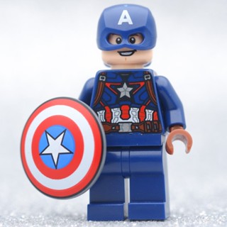 LEGO Captain America Dark Blue Suit HERO MARVEL - LEGO เลโก้ มินิฟิกเกอร์ ตัวต่อ ของเล่น