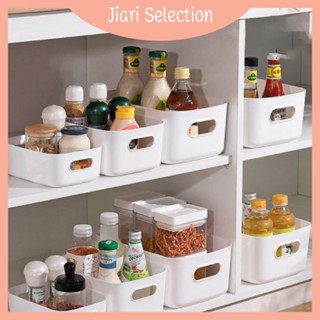 Jiari Selection 【✨ขายดีเป็นเทน้ำเทท่า✨】มี4ขนาด กล่องเก็บของ ตะกร้าเก็บของ ใส่เครื่องสำอาง กล่องเก็บของบนเดสก์ท็อป กล่องพลาสติกจัดเก็บเอนกประสงค์ กล่องพลาสติก มีให้เลือก 3 สี