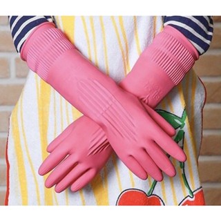 ถุงมือยาง (ชนิดยาว) Household cleaning gloves 1set 태화고무장갑