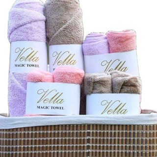 ผ้าเช็ดตัวไมโครไฟเบอร์ Vella Magic Towel เวลล่า เมจิกโทเวล Set 16 ชิ้น