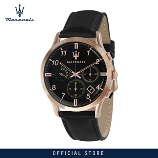 [2 Years Warranty] Maserati Ricordo 42mm Black Sunray Dial Mens 	Chronograph Quartz Watch R8871625004