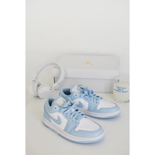 ✹▥NIKE Air Jordan 1 Low ALUMINUM ของแท้ 100 %รองเท้าผ้าใบผู้ชายญิง