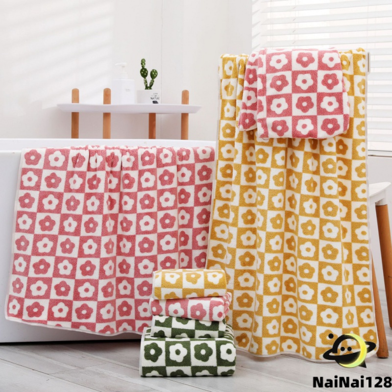ผ้าเช็ดตัวลายดอก ผ้าฟลีช ลาย Coral Fleece ขนนุ่ม ซับน้ำดี baby bathrobe towel【NaiNai 128】