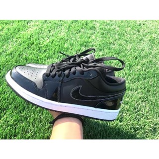 ▼▩Air Jordan 1 Low SE ASW Black and White Patent Leather All-Starรองเท้าผ้าใบผู้ชายญิง