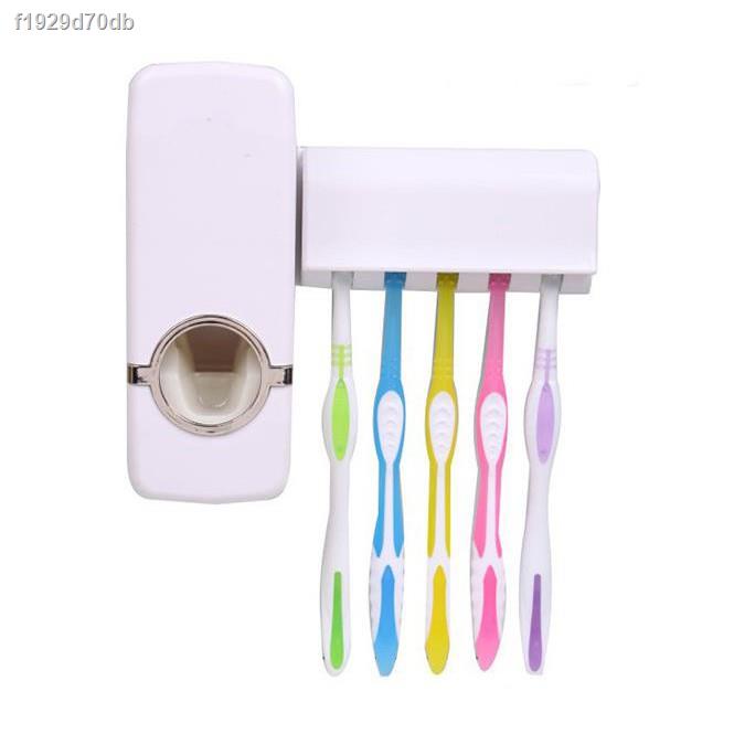 Tooth Brush Holder Automatic Toothpaste Dispenser Holder Wall Mount Rack