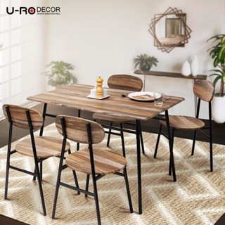 U-RO DECOR รุ่น SANDY (แซนดี้)ชุดโต๊ะรับประทานอาหาร  (โต๊ะ 1 ตัว+เก้าอี้ 4 ตัว) dining set