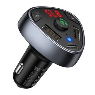 HOCO Car charger E51 Road treasure” BT FM transmitter หัวชาร์จรถ 18W 2USB+PD ของแท้100% รุ่นใหม่ล่าสุด