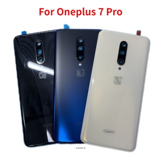 ฝาครอบแบตเตอรี่ด้านหลัง พร้อมเลนส์กล้อง และฝาครอบแบตเตอรี่ แบบเปลี่ยน สําหรับ Oneplus 7 Pro 1+ 7pro