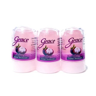 Grace Crystal Deodorant Mangosteen 70g(โรลออนสารส้มระงับกลิ่นกาย สูตรเปลือกมังคุด 70g)