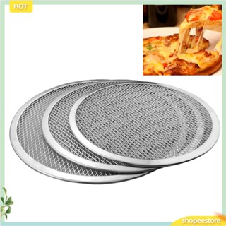 (shopeestore) Aluminum Thicken Non-stick Net Round Pizza Mesh Pan Baking Tray Kitchen