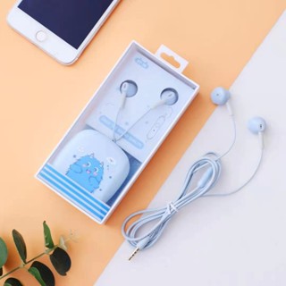 พร้อมส่ง🚚3.5mm หูฟังพร้อมไมค์คุยโทรศัพท์ได้ Music Universal Earphone With Microphone Cute Headphone In-ear Cartoon Head