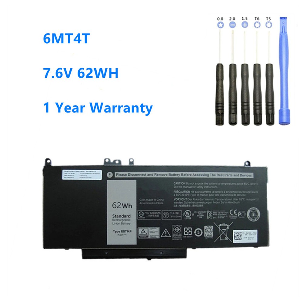 6MT4T 7.6V 62WH Laptop Battery for DELL Latitude E5270 E5470 E5570 Notebook 15.6" M3510 07V69Y 7V69Y