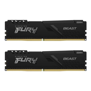 แรมสำหรับคอมพิวเตอร์ -- 16GB (8GBx2) DDR4 2666MHz RAM (หน่วยความจำ) KINGSTON FURY BEAST DDR4 (BLACK) (KF426C16BBK2/16)