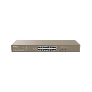 อุปกรณ์เน็ตเวิร์ค + SWITCH (สวิตซ์) TENDA 16-PORT ETHERNET SWITCH WITH 16-PORT POE+2SFP (TEG1118P-16-250W)