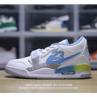 N_ike Air Jordan Legacy 312 Low "White/Pine Green" Jordans Strongest Three-in-One รองเท้าผ้าใบลําลอง เหมาะกับการเล่นกีฬา บาสเก็ตบอล