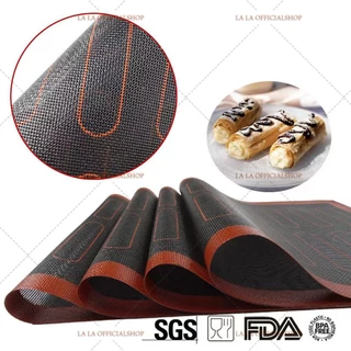 แผ่นรองอบซิลิโคนตาข่ายกฉนวนกันความร้อนระบายForbake แผ่นรองอบคุกกี้ 30X40cm แผ่นซิลิโคนรองอบFood Grade ไฟเบอร์กลาสแบบมีรู