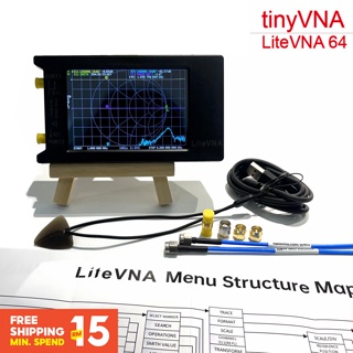 Litevna เครื่องวิเคราะห์เครือข่ายเวกเตอร์ หน้าจอนาโน Vna 64 Ver0.3.1 50kHz ~ 6.3GHz tinyVNA 4 นิ้ว HF VHF UHF