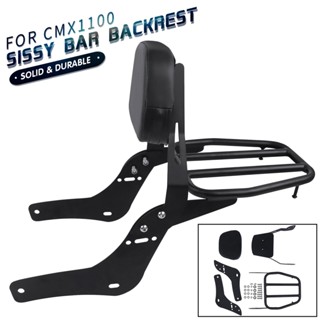 🔥Passenger Sissy Bar Backrest Cushion Black Luggage rack Pad Motorcycle Accessories For Honda Rebel 1100 CMX1100 CMX 110