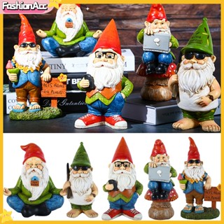 &lt;FA&gt; Garden Gnome Ornament Realistic Mall Decoration Waterproof Cute Resin Dwarf Figurine for Bar