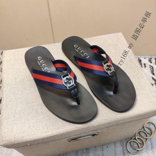 [EUR Size] NEW_GUCCI รองเท้าแตะหนัง สําหรับผู้ชาย ไซซ์ 38-46 TT3183